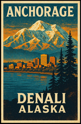 Anchorage and Denali, Alaska Poster