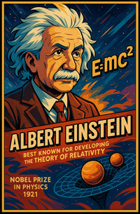Albert Einstein Vintage Nobel Prize 1921 Portrait Relativity Science Wall Art Decor Poster