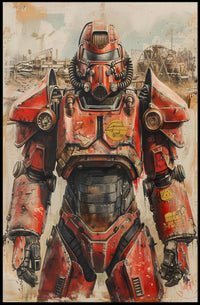 Retro Futuristic Warrior Poster PosterGoat