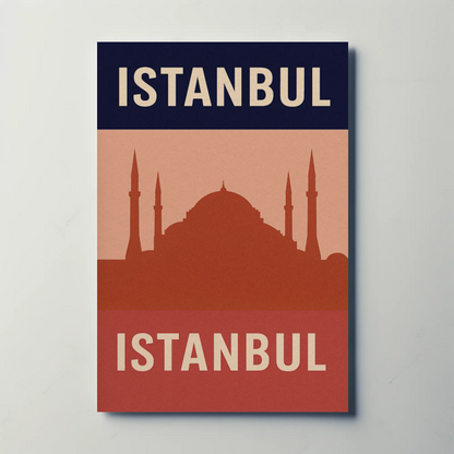 Istanbul Turkey Mosque Silhouette Minimal Poster
