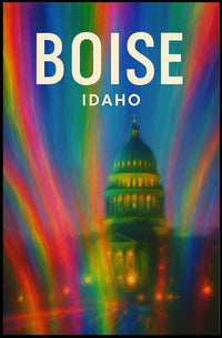 Boise Idaho Vibrant Cityscape Digital Painting Poster