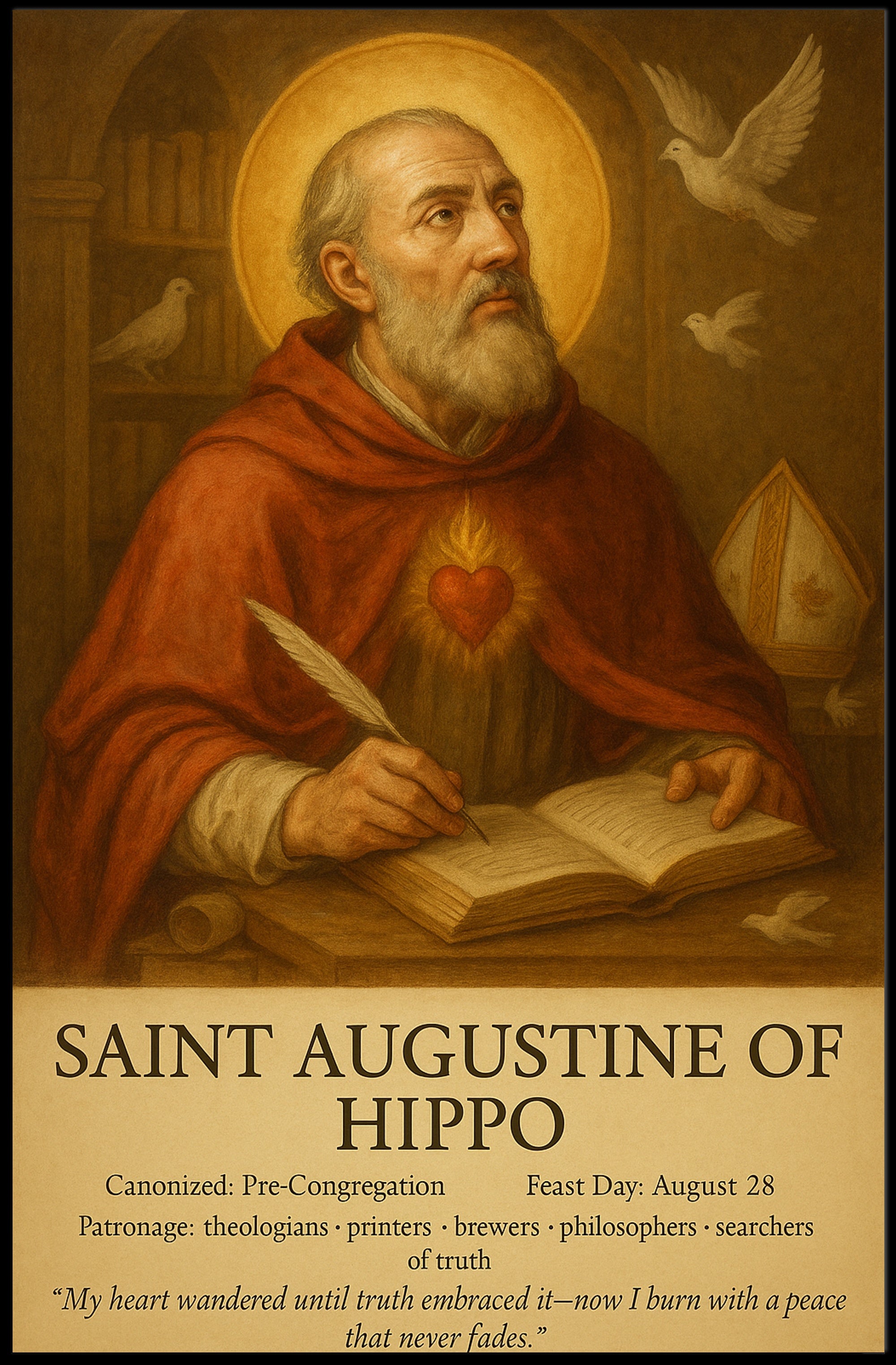 Saint Augustine’s Contemplation: Cultural or Heritage Poster