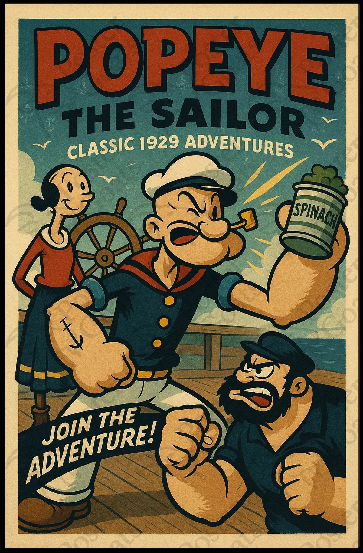 Vintage Sailor Adventure Retro Pop Culture Poster