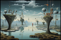 Surreal Futuristic Landscape with Tree Structures Futuristic Sci-Fi Poster