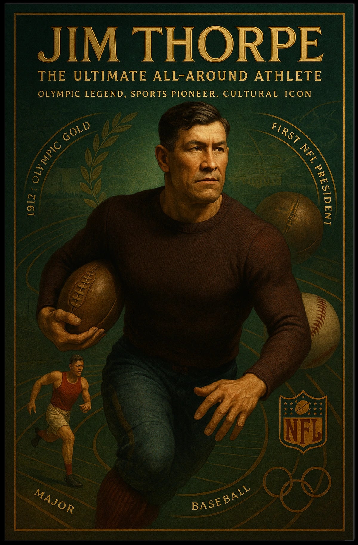 Jim Thorpe Legendary Athlete Jim Thorpe Poster