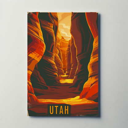 Utah Canyonlands Sunlit Slots Travel Poster
