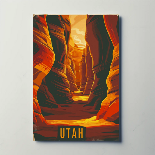 Utah Canyonlands Sunlit Slots Travel Poster