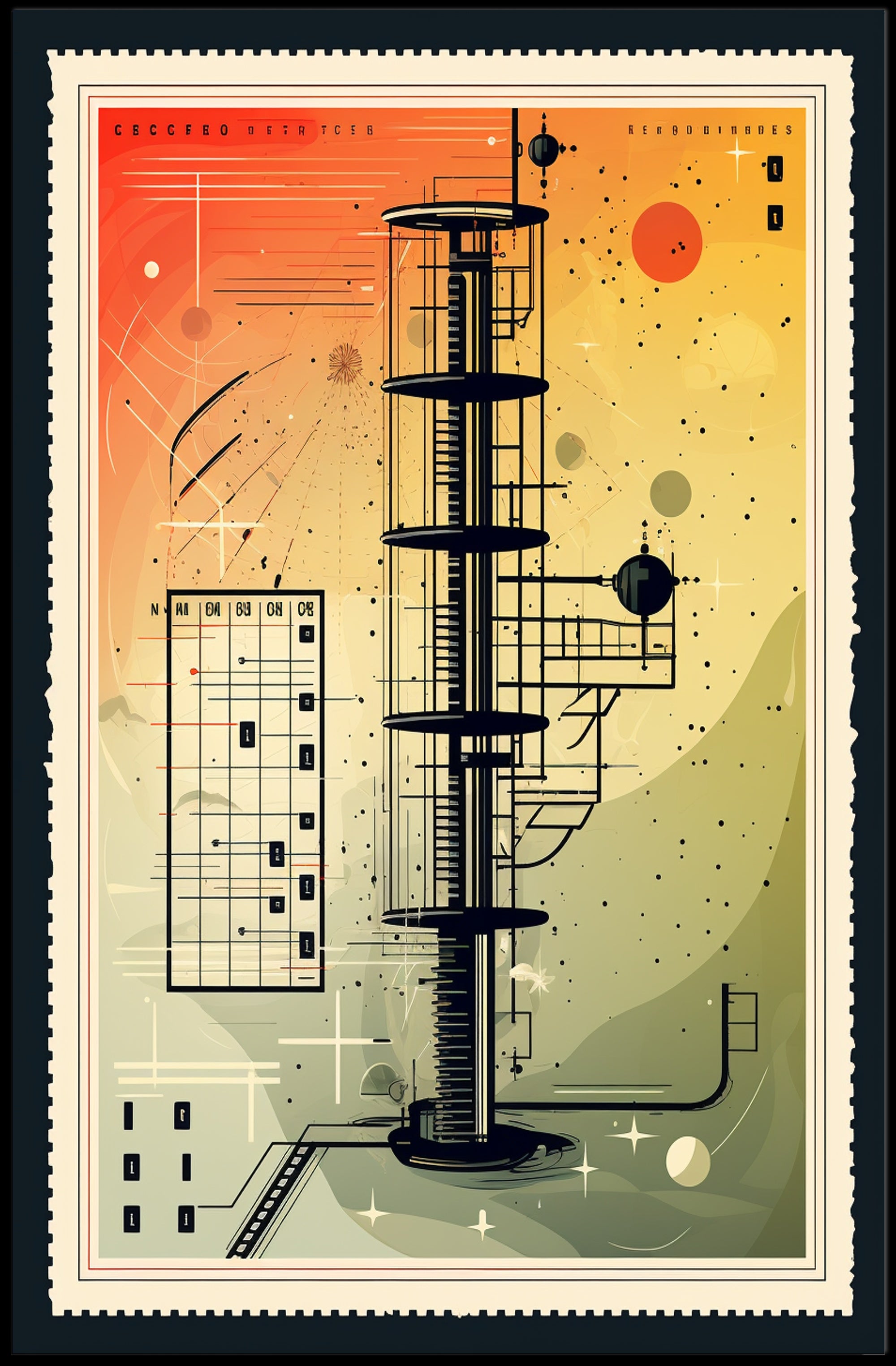 Futuristic Tower Design Poster