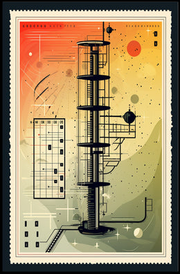 Futuristic Tower Design Poster