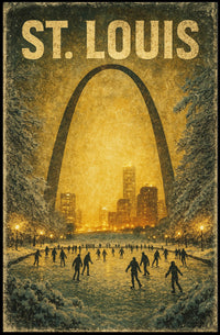 Winter Skating In St. Louis Poster