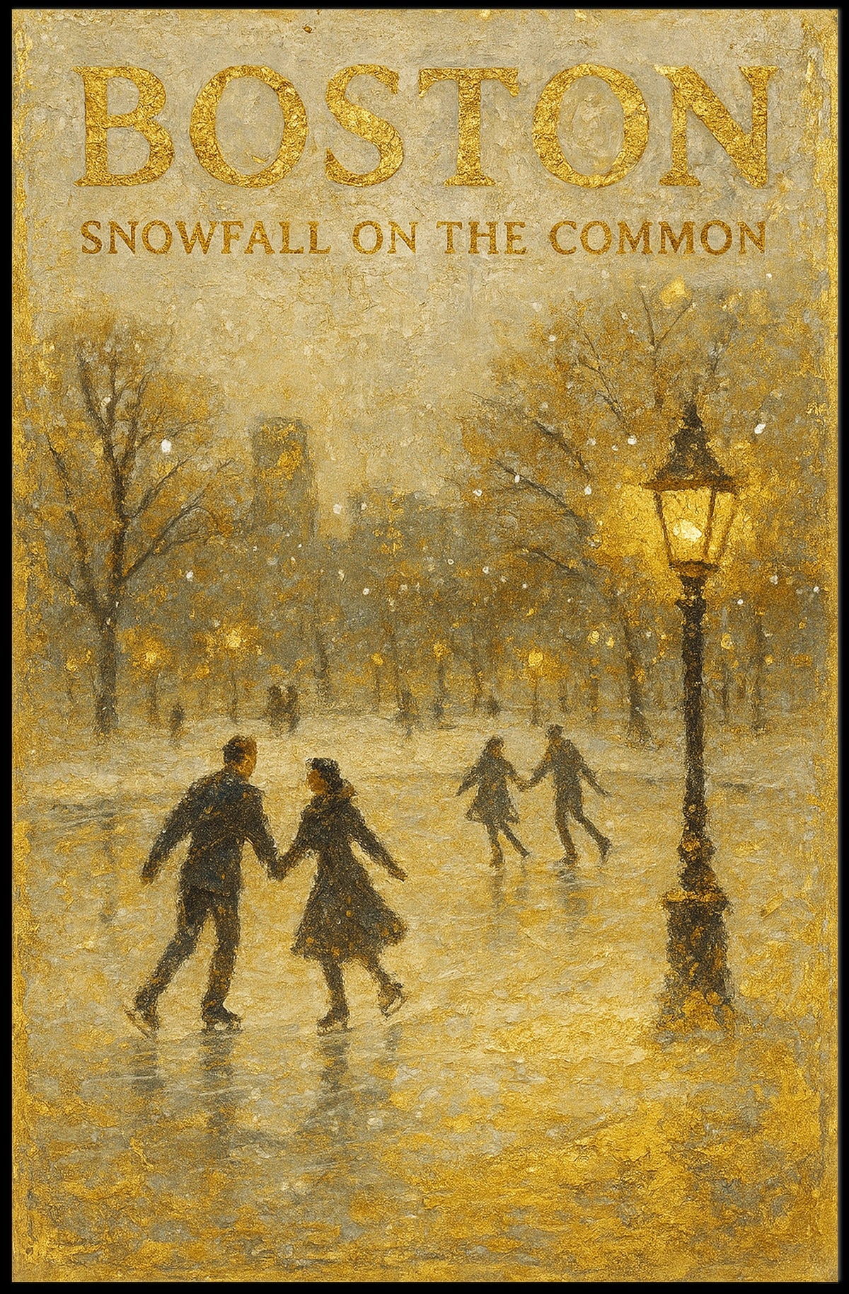 Boston Snowfall On The Common Poster