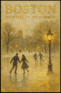Boston Snowfall On The Common Poster