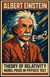 Einstein Theory Relativity Science Illustration Poster
