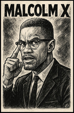 Malcolm X Portrait Poster
