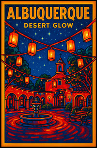 Albuquerque Desert Glow Poster