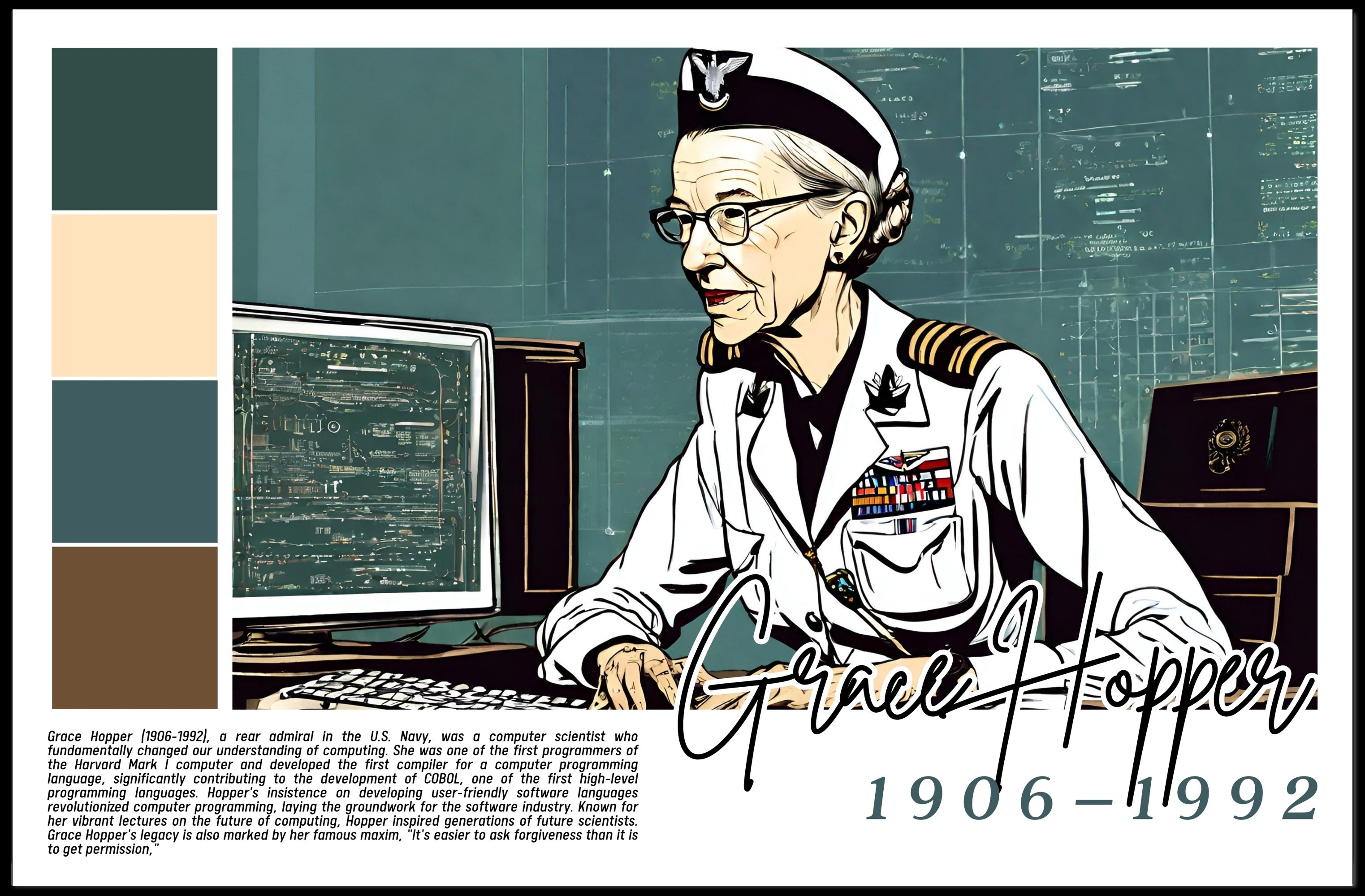 Grace Hopper: Pioneer of Computer Science Poster