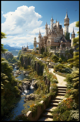 Enchanted Castle in a Serene Landscape Poster