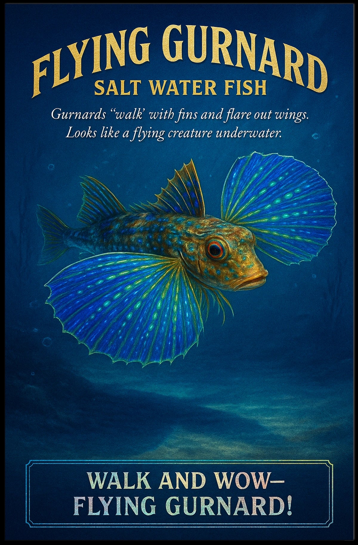 Flying Gurnard Salt Water Fish Poster