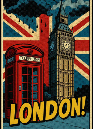 Lively London Landmarks: A Pop Culture Poster