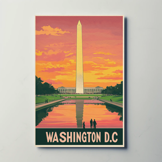 Washington D.C. Monument Sunset Poster