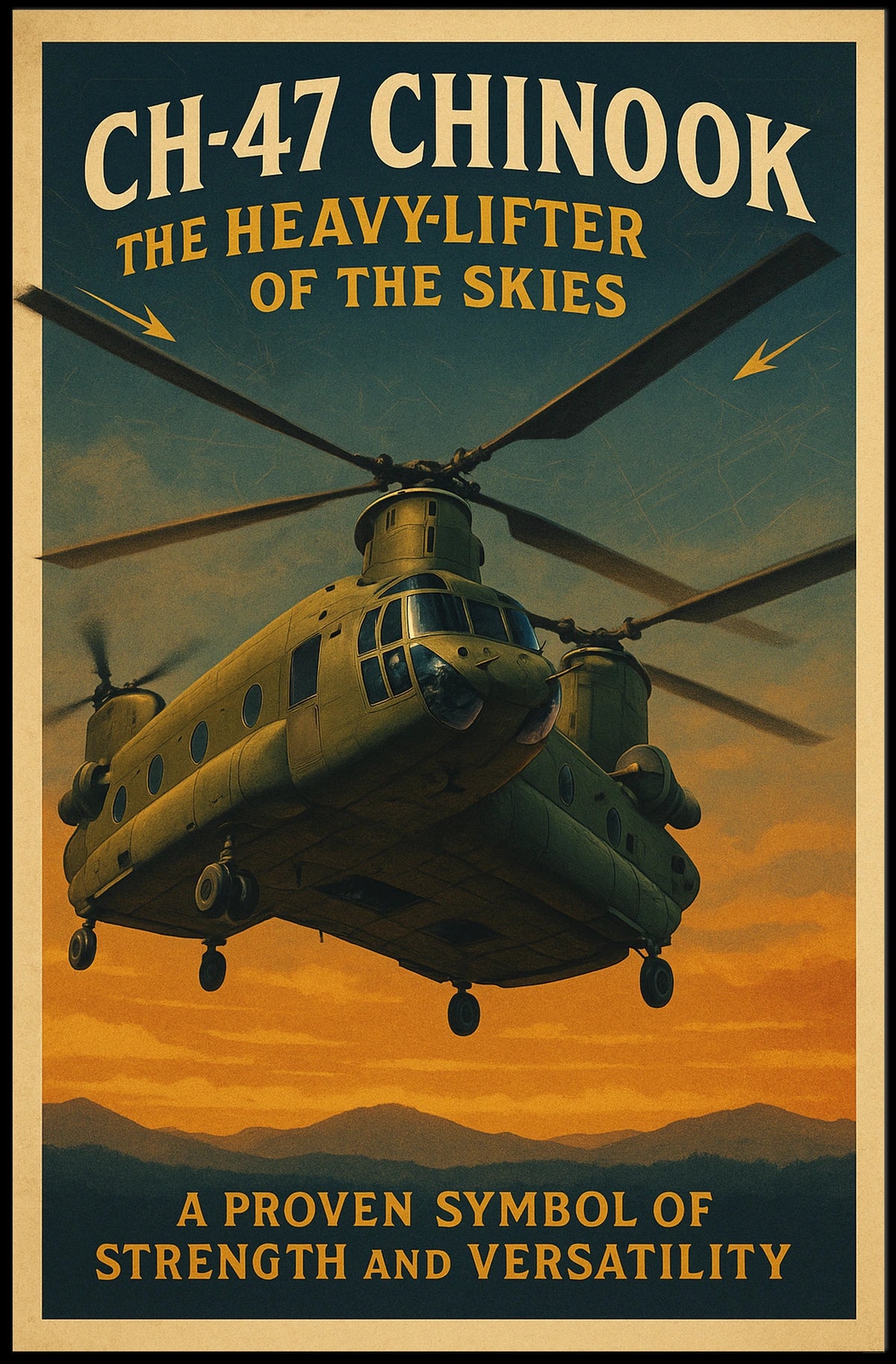CH-47 Chinook Heavy-Lifter of the Skies Poster