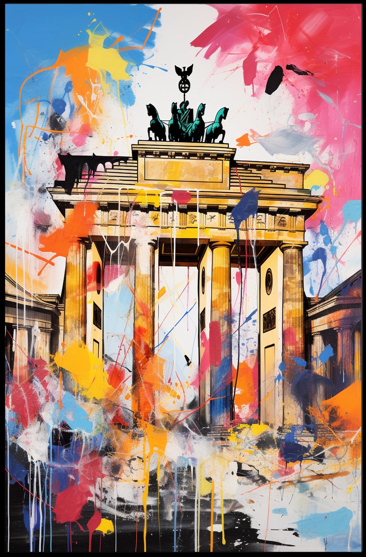 Brandenburg Gate Berlin Modern Tribute Cultural Heritage Poster