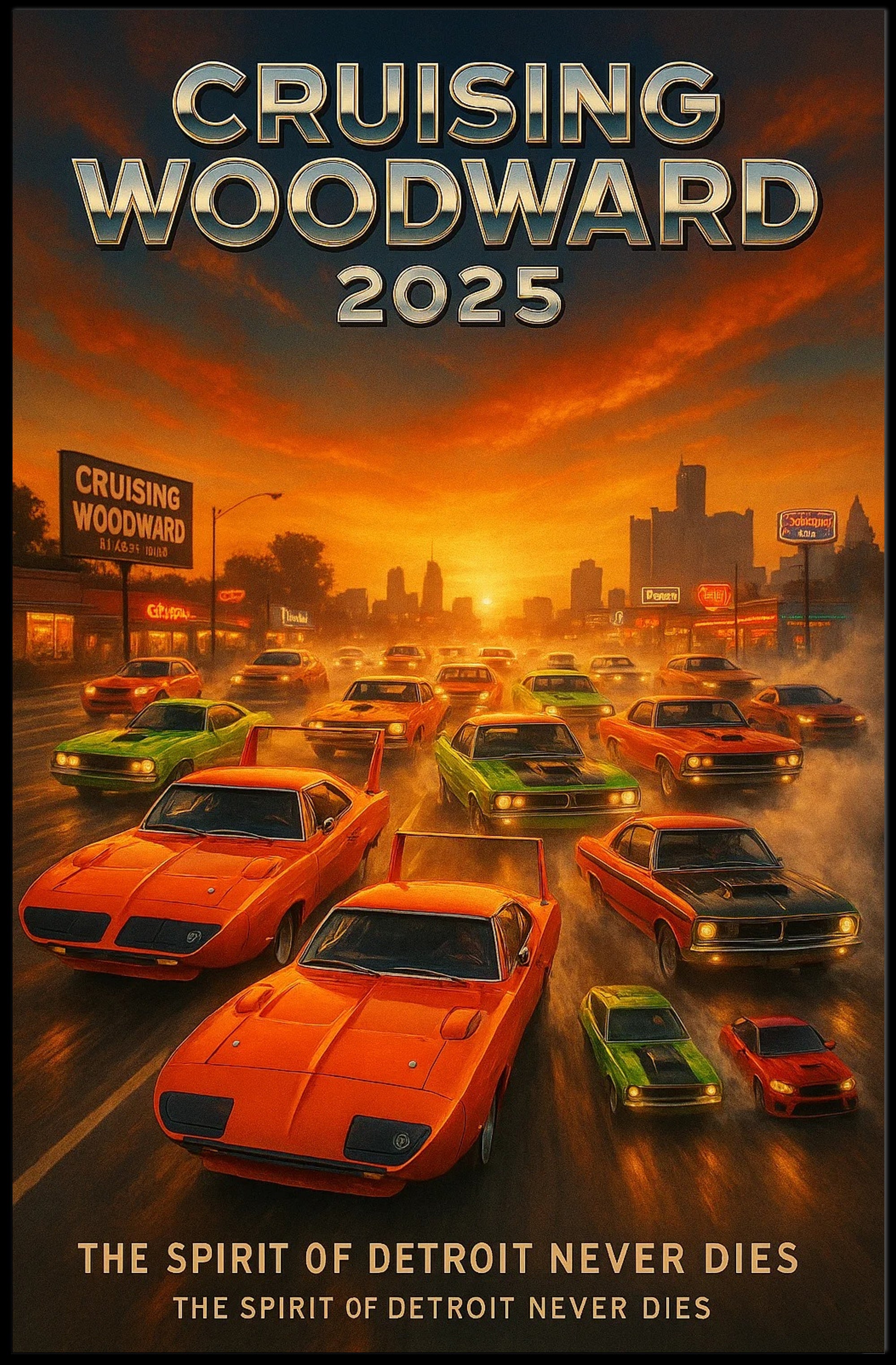 Cruising Woodward 2025 Poster PosterGoat