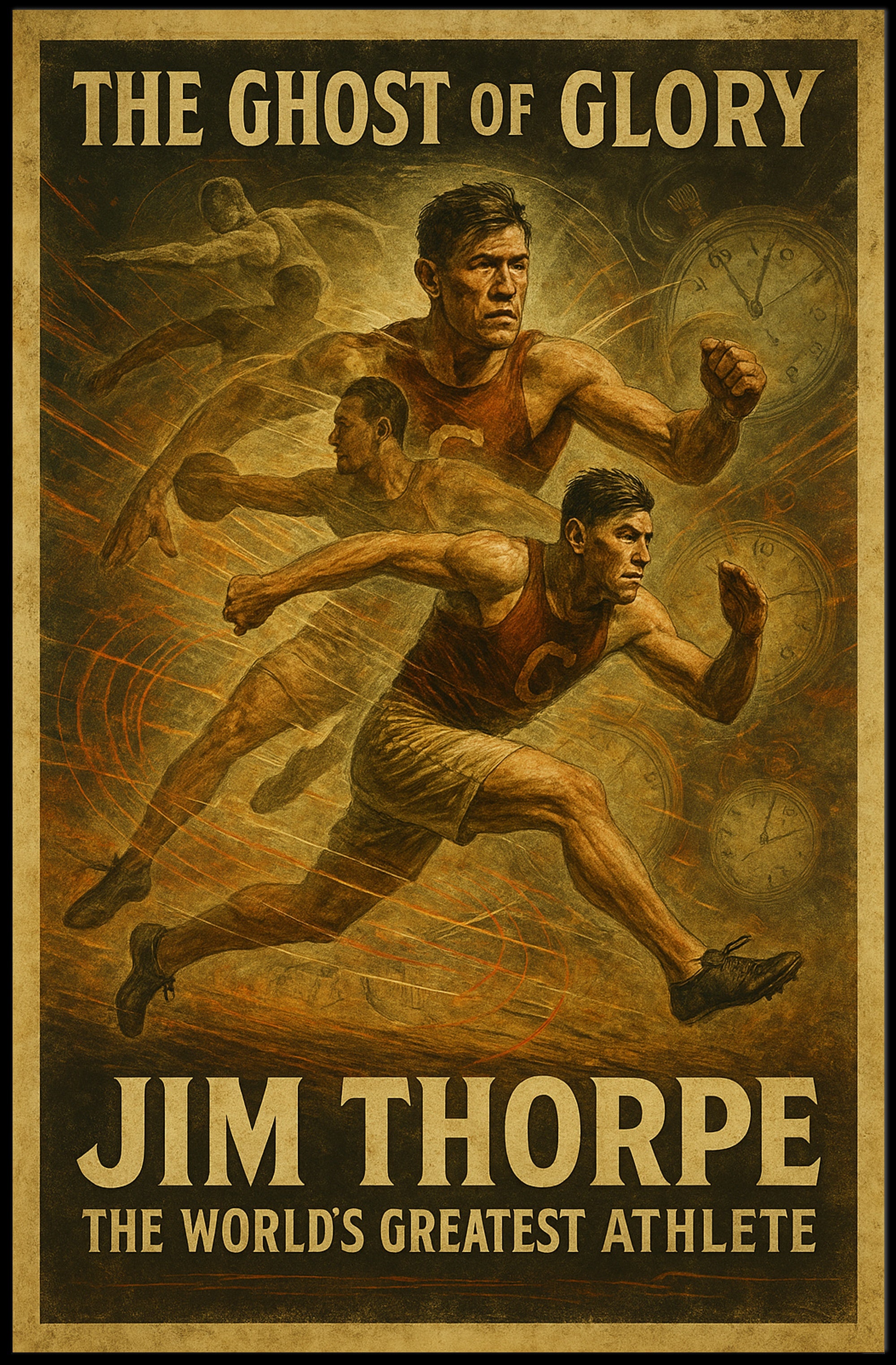 Jim Thorpe Vintage Sports Legacy - Sports Poster