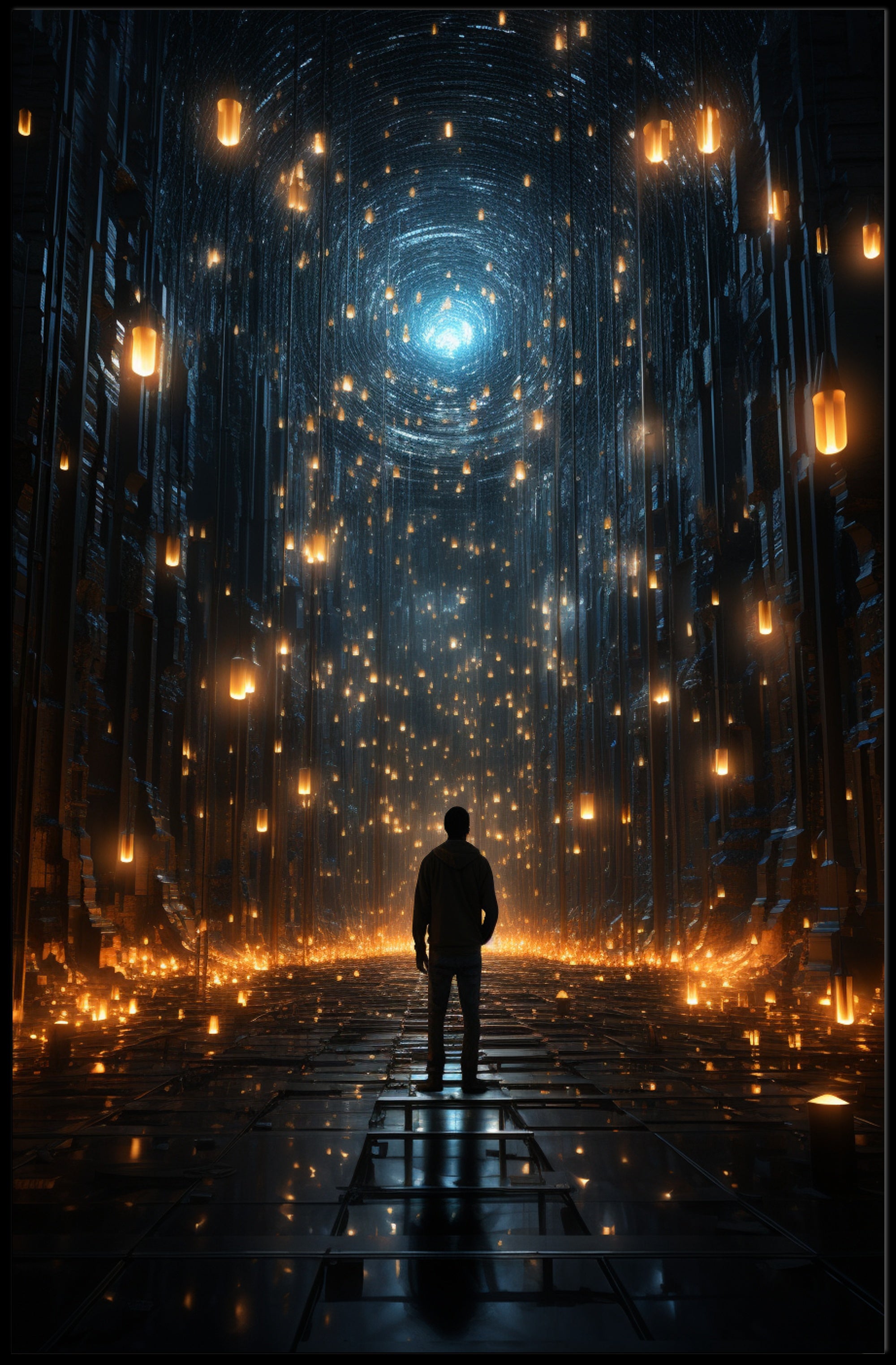 Journey Through The Luminous Corridor Poster PosterGoat