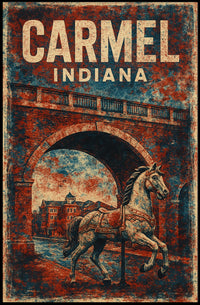 Carmel, Indiana Vintage Charm Vintage Poster