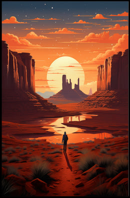 Desert Wanderer At Sunset Poster PosterGoat