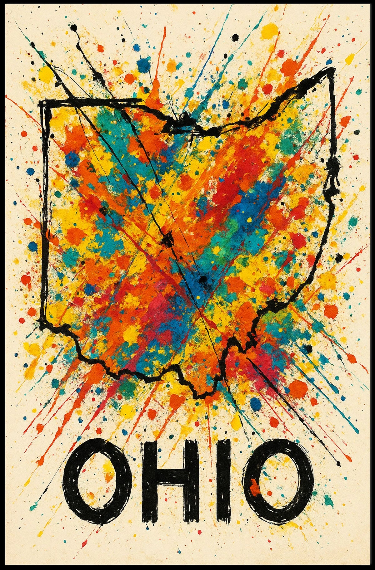 Ohio Splash Art Poster
