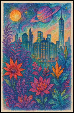 Cosmic Cityscape Poster