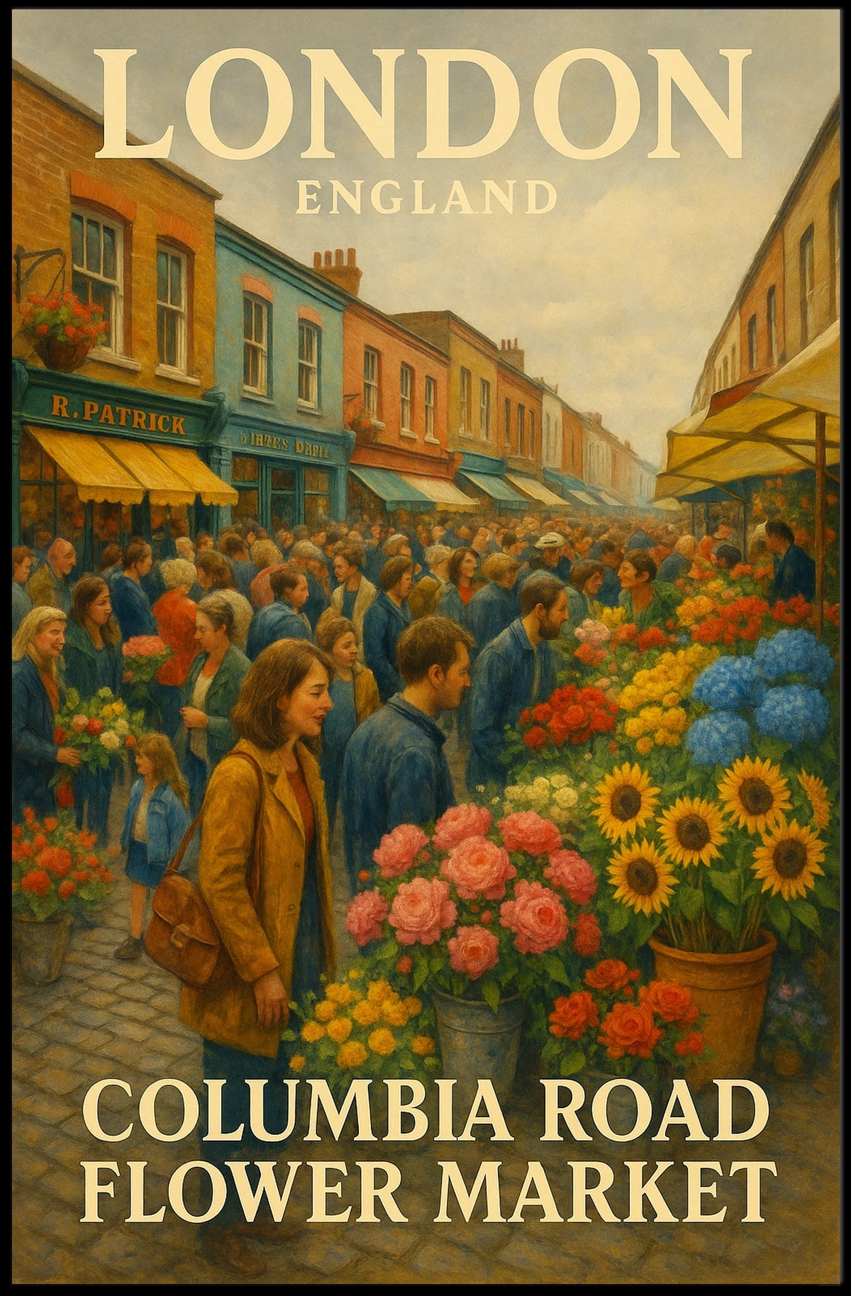 Columbia Road Flower Market Poster