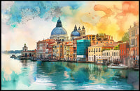 Venice Watercolor Poster: Romantic Canal and Architecture