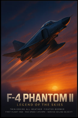 F-4 Phantom II Fighter-Bomber Vintage Military Recruitment Poster PosterGoat