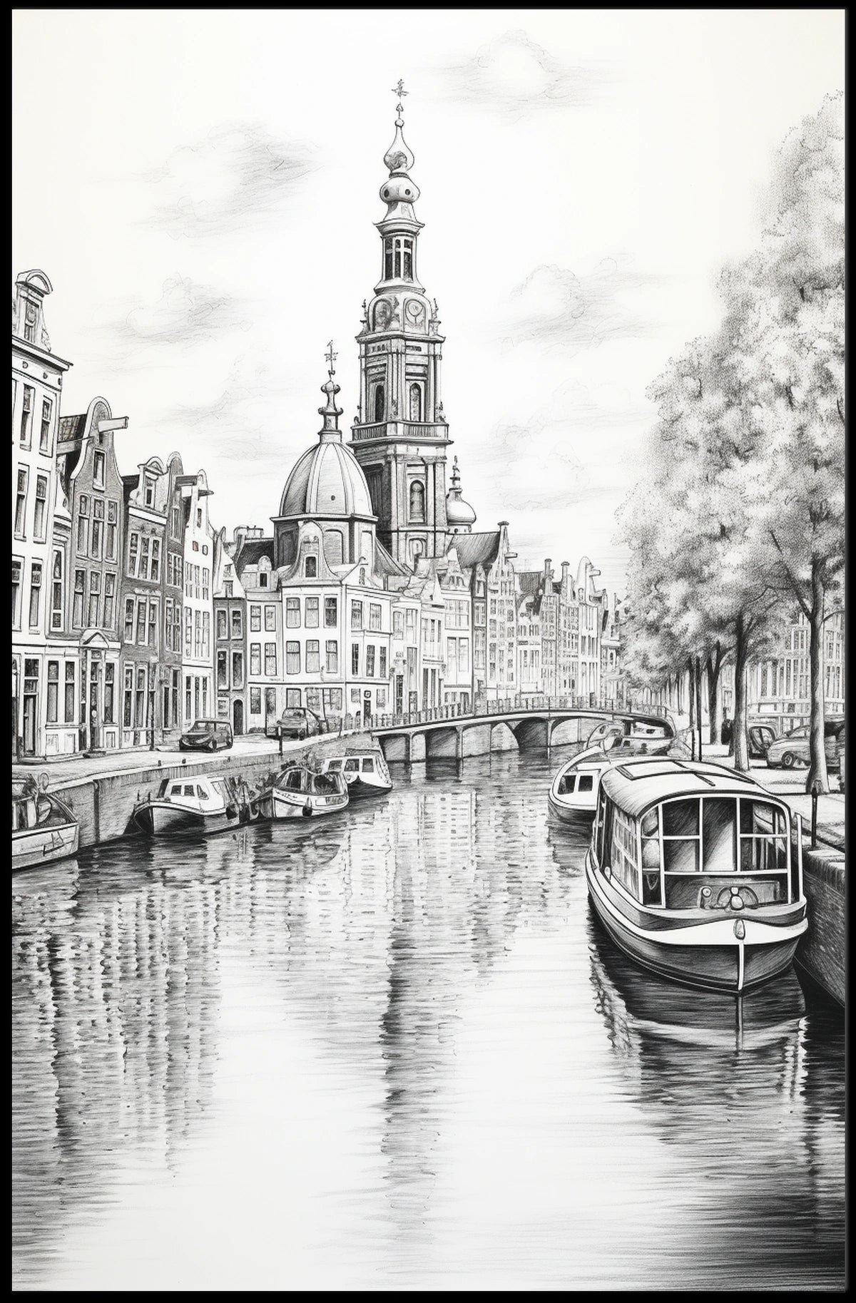 European Canal Scenic Travel Poster