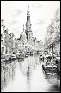 European Canal Scenic Travel Poster
