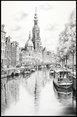 European Canal Scenic Travel Poster