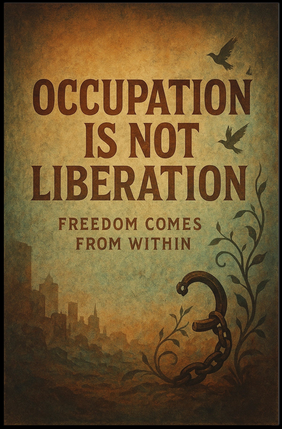 Freedom Within: Vintage Liberation Art Poster