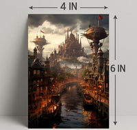 Steampunk Cityscape Poster