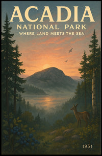 Acadia National Park Where Land Meets Poster