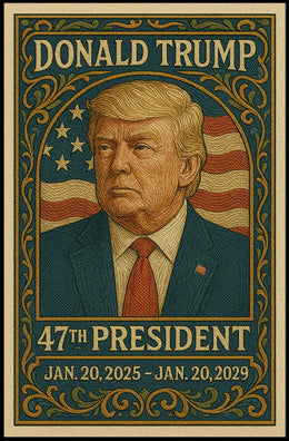 Presidential Leadership Trump Portrait Baroque Realism Patriotic Heritage American Presidency Historic Poster