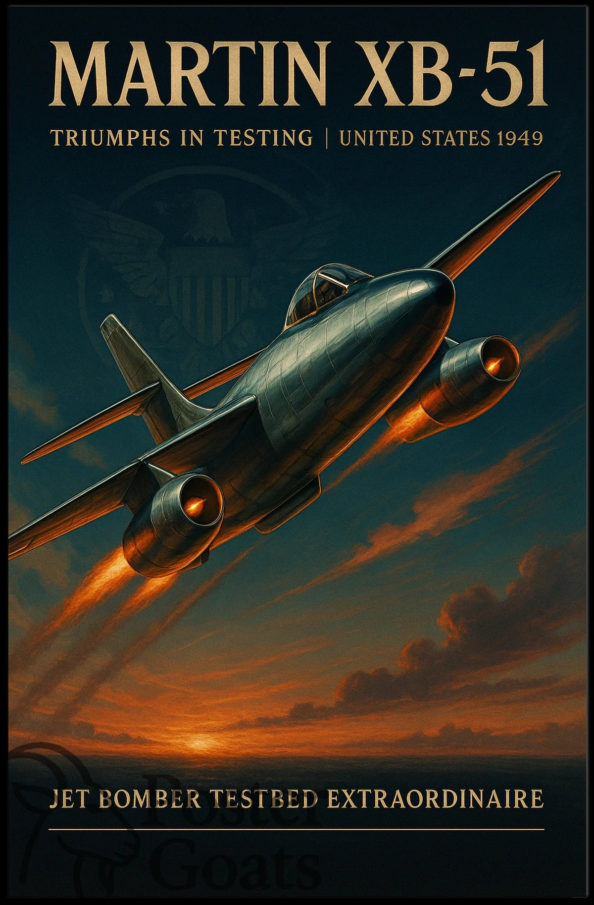 Martin XB-51 Jet Bomber Flight Military Recruitment Poster