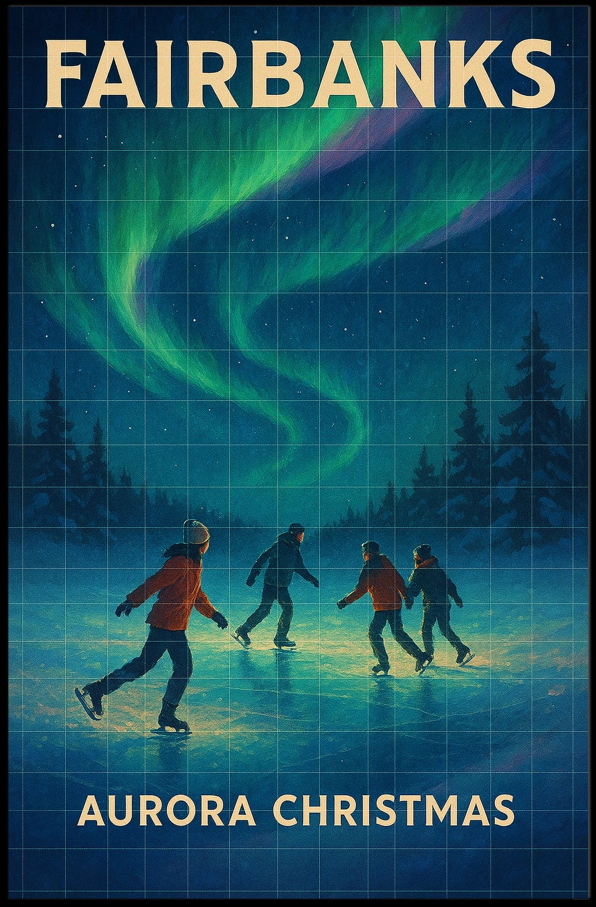 Fairbanks Aurora Christmas Poster