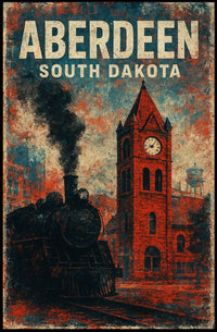 Aberdeen Vintage Travel Retro 80s Wanderlust Poster