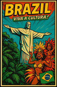 Brazilian Carnival Vibrance Vintage Cultural or Heritage Poster
