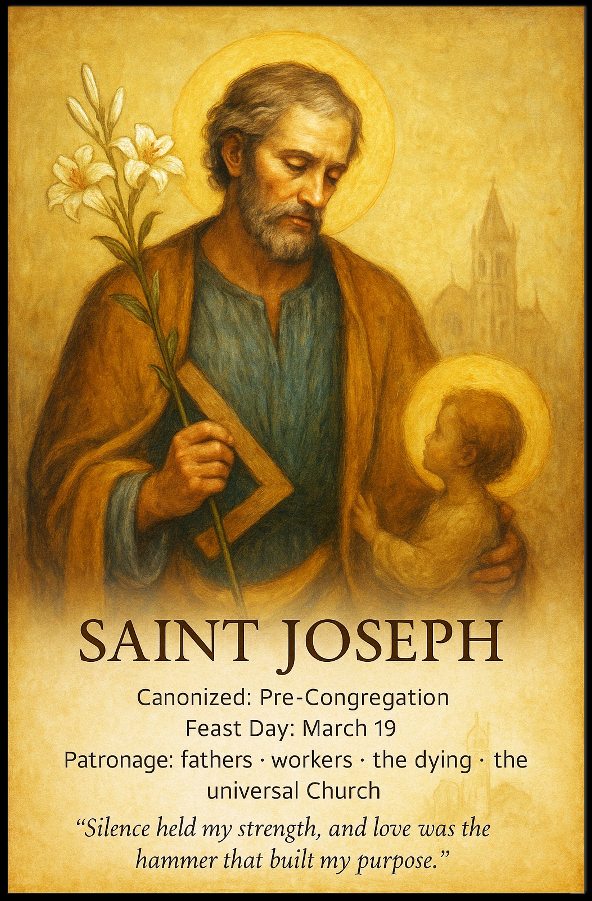 Saint Joseph Patron of Fathers and Workers Poster PosterGoat