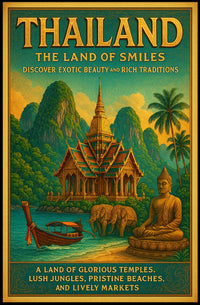 Thailand's Beauty in Vintage Travel Poster PosterGoat