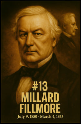 Millard Fillmore Presidential Poster Vintage Analog Film Aesthetic Wall Art History Portrait Print